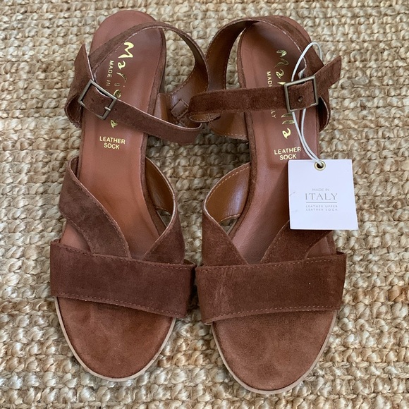 NWT - Mariella Leather (Suede) Block Heel Sandals - Picture 3 of 14